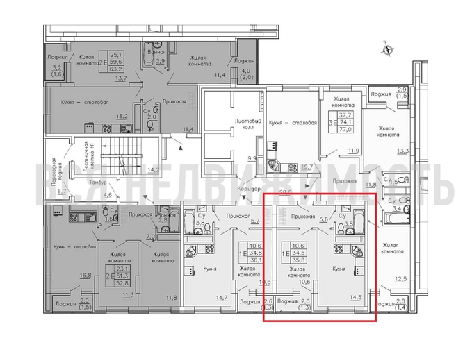 1-комнатная квартира, 35.8кв.м - изображение 1