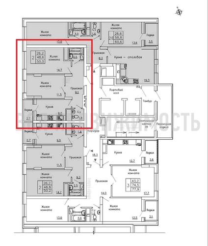 2-комнатная квартира, 50кв.м - изображение 1