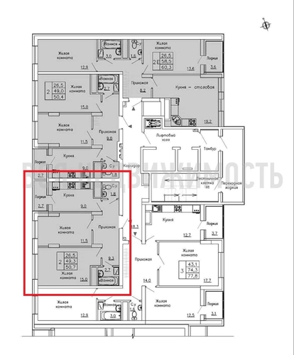 2-комнатная квартира, 50.7кв.м - изображение 1