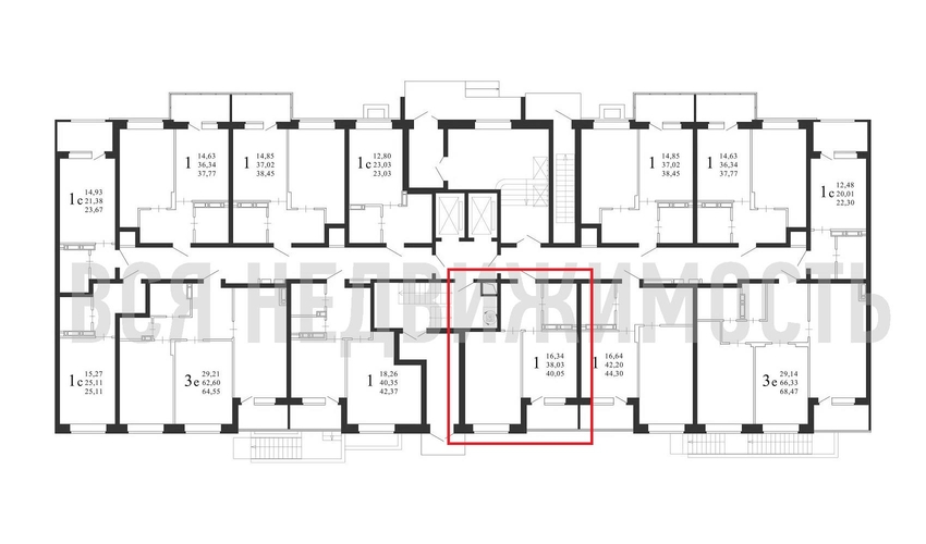 1-комнатная квартира, 40.05кв.м - изображение 1