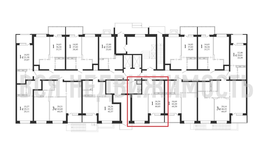 1-комнатная квартира, 40.05кв.м - изображение 1