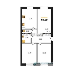 3-комнатная квартира, 69.6кв.м - изображение 1