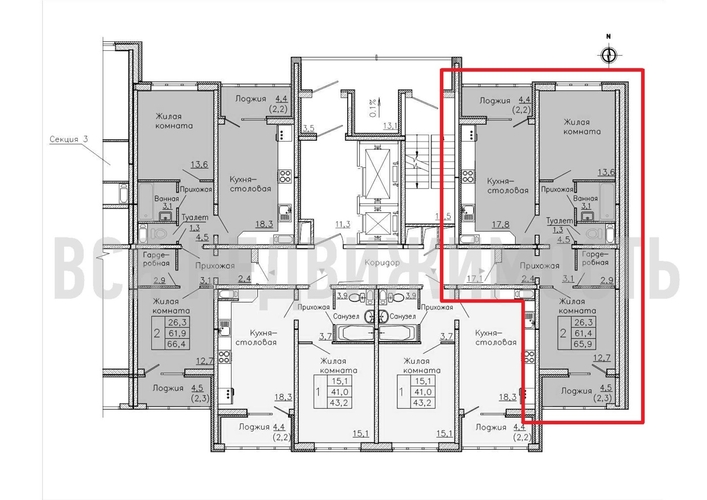 2-комнатная квартира, 65.9кв.м - изображение 1