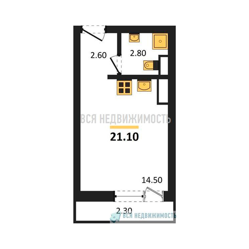 квартира-студия, 21,1кв.м. - изображение 0