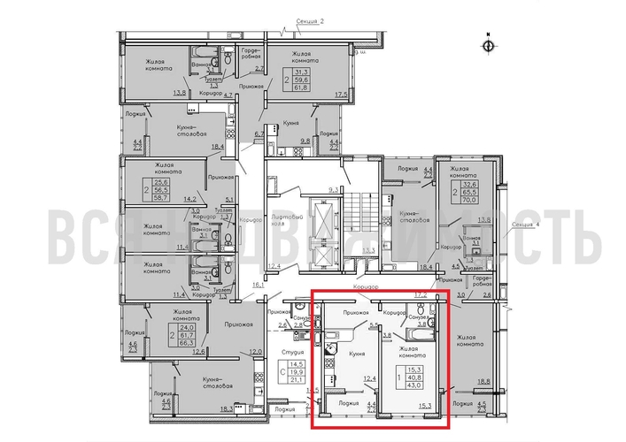 1-комнатная квартира, 43кв.м - изображение 1