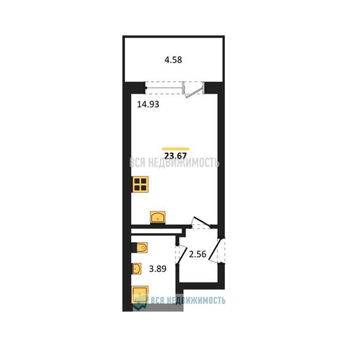 квартира-студия, 23,67кв.м. - изображение 0