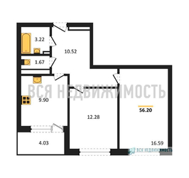 2-комнатная квартира, 56.2кв.м - изображение 1