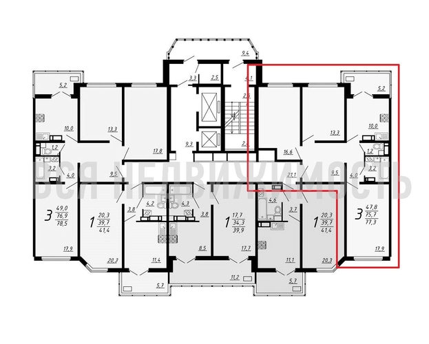 3-комнатная квартира, 77.2кв.м - изображение 1