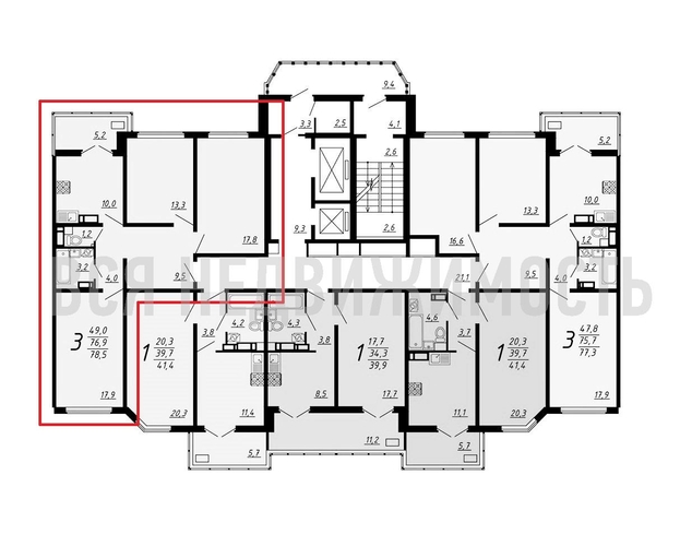 3-комнатная квартира, 78.4кв.м - изображение 1