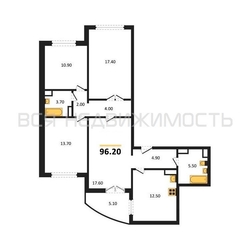 4-комнатная квартира, 96.2кв.м - изображение 1