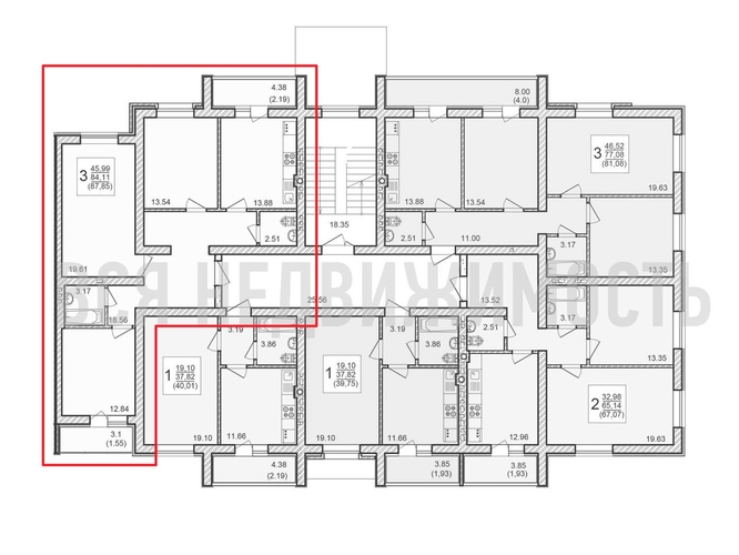 3-комнатная квартира, 87.85кв.м - изображение 1