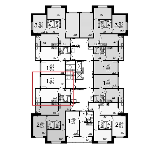 1-комнатная квартира, 40.9кв.м - изображение 1