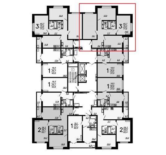 3-комнатная квартира, 77.8кв.м - изображение 1