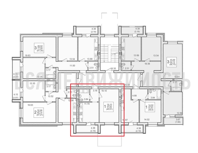 1-комнатная квартира, 40.01кв.м - изображение 1