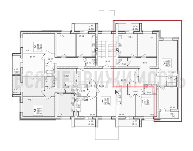 3-комнатная квартира, 88.1кв.м - изображение 1