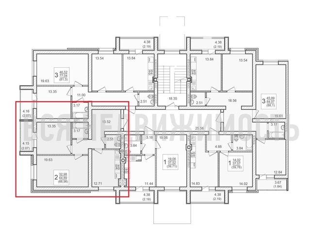 2-комнатная квартира, 66.96кв.м - изображение 1
