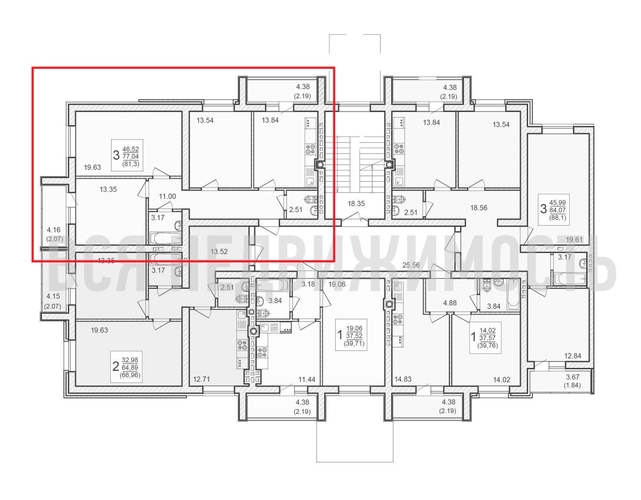 3-комнатная квартира, 81.3кв.м - изображение 1