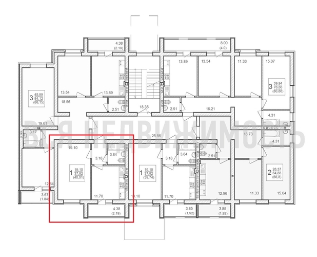 1-комнатная квартира, 40.01кв.м - изображение 1