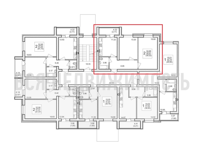 2-комнатная квартира, 59.02кв.м - изображение 1