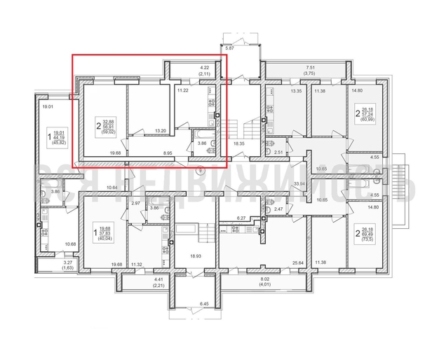 2-комнатная квартира, 59.02кв.м - изображение 1