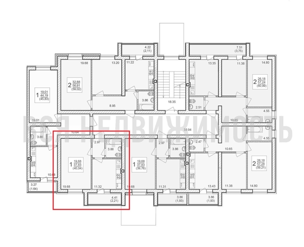 1-комнатная квартира, 40.04кв.м - изображение 1