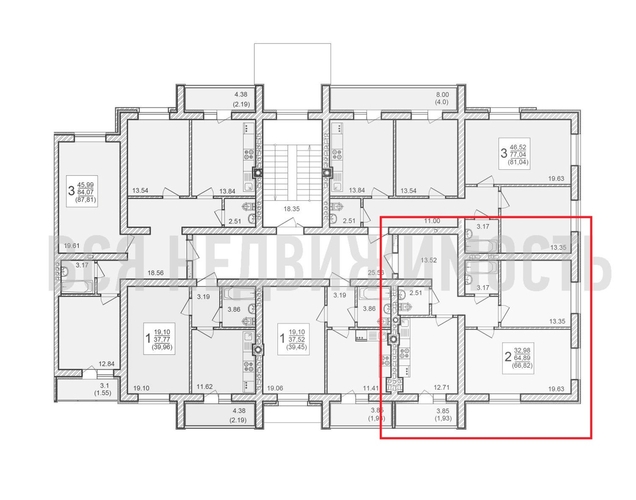 2-комнатная квартира, 66.82кв.м - изображение 1