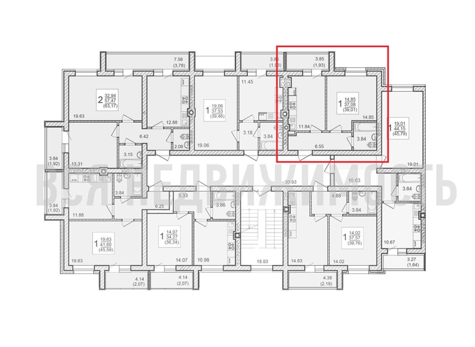 1-комнатная квартира, 39.01кв.м - изображение 1