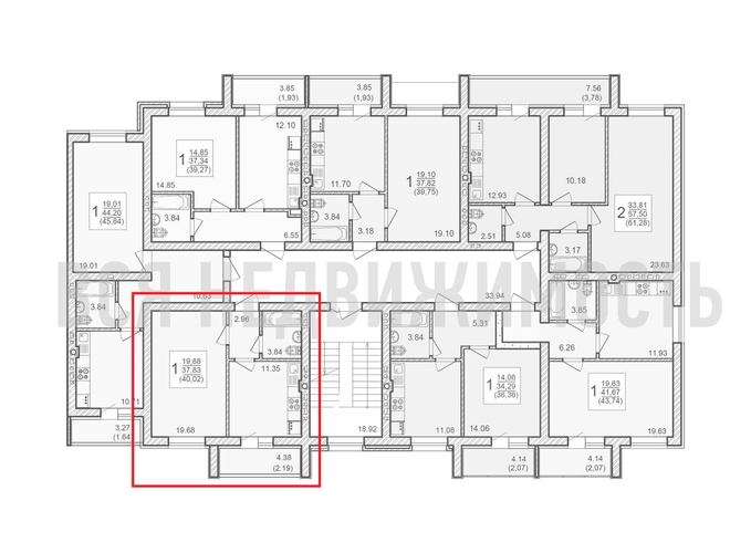 1-комнатная квартира, 40.02кв.м - изображение 1