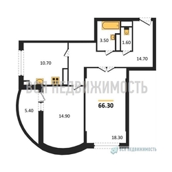 2-комнатная квартира, 66.3кв.м - изображение 1