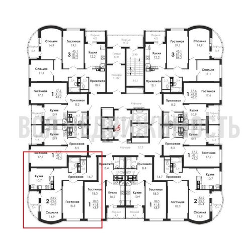2-комнатная квартира, 66.3кв.м - изображение 1
