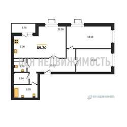 2-комнатная квартира, 89.2кв.м 2-комнатная квартира, 89.2кв.м - изображение 1
