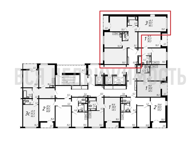 3-комнатная квартира, 80.4кв.м - изображение 1