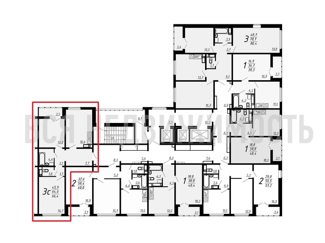 2-комнатная квартира, 66.3кв.м - изображение 1