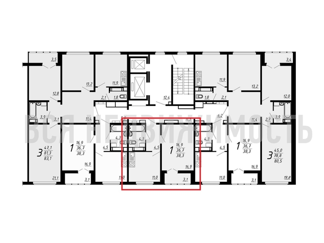 1-комнатная квартира, 38.3кв.м - изображение 1