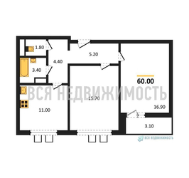 2-комнатная квартира, 60кв.м - изображение 1