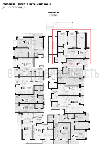 3-комнатная квартира, 78.08кв.м - изображение 1