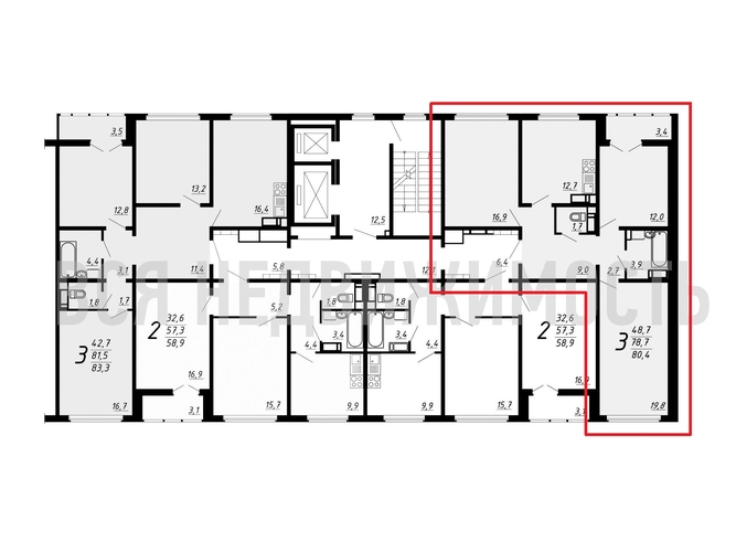 3-комнатная квартира, 80.4кв.м - изображение 1