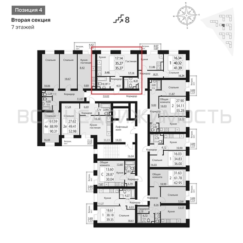 квартира-студия, 34,27кв.м. - изображение 1