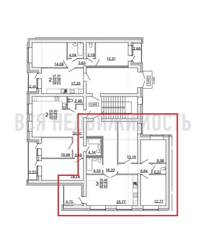 3-комнатная квартира, 95.5кв.м - изображение 1