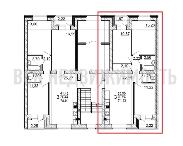 3-комнатная квартира, 74.13кв.м - изображение 1