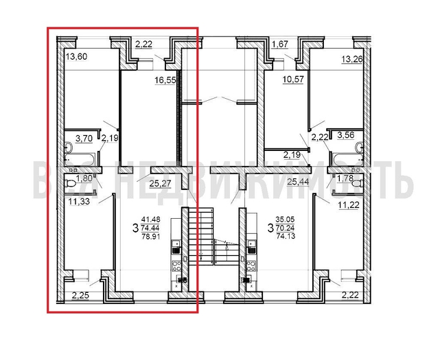 3-комнатная квартира, 78.91кв.м - изображение 1