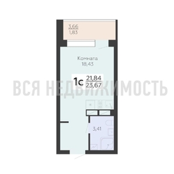 квартира-студия, 23,67кв.м. - изображение 1