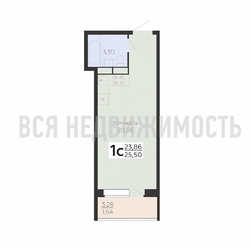 квартира-студия, 25,5кв.м. - изображение 1