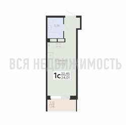 квартира-студия, 24,01кв.м. квартира-студия, 24,01кв.м. - изображение 1