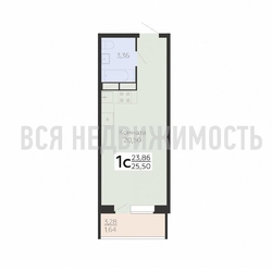 квартира-студия, 25,5кв.м. квартира-студия, 25,5кв.м. - изображение 1