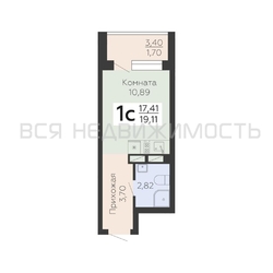 квартира-студия, 19,11кв.м. квартира-студия, 19,11кв.м. - изображение 1