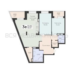 2-комнатная квартира, 92.01кв.м - изображение 1