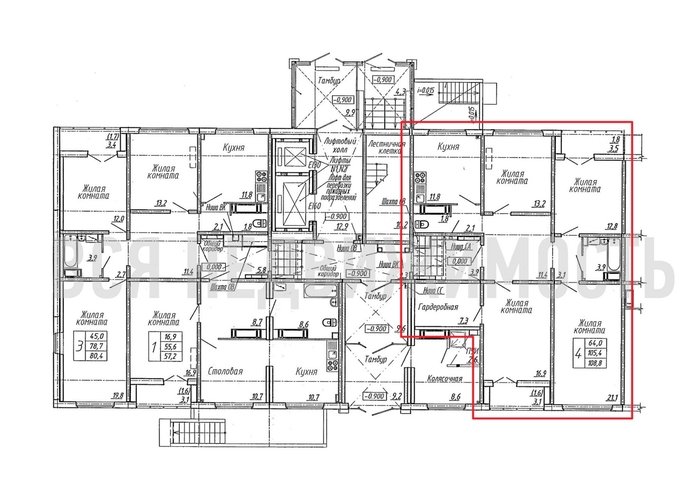4-комнатная квартира, 108.8кв.м - изображение 1