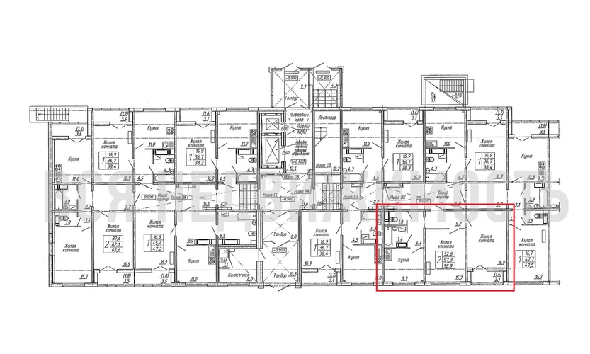 2-комнатная квартира, 58.9кв.м - изображение 1