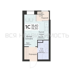 квартира-студия, 19,3кв.м. - изображение 1